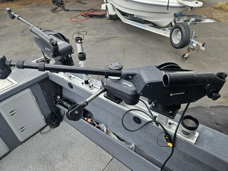 Slide: The Image of 2022 RH Boats 22 Coastal Hard Top with mounted fishing equipment. - 10
