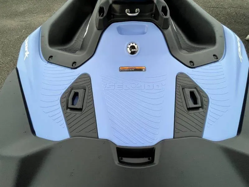 Slide: The Image of 2024 Sea-Doo Spark Rotax 900 ACE-90, blue deck with iBR and audio system. - 22