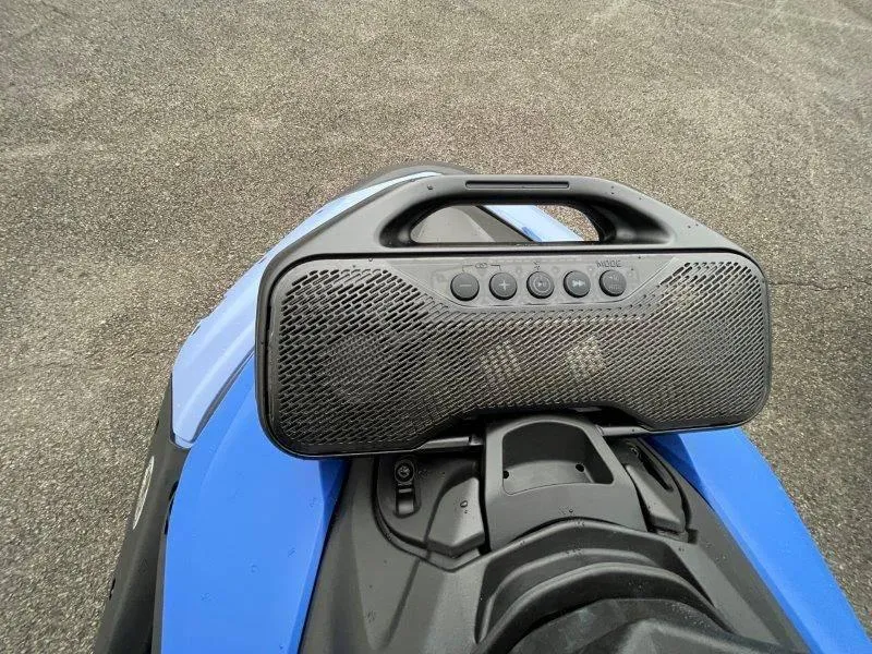 Slide: The Image of 2024 Sea-Doo Spark with audio system, featuring iBR technology, on a textured surface. - 3
