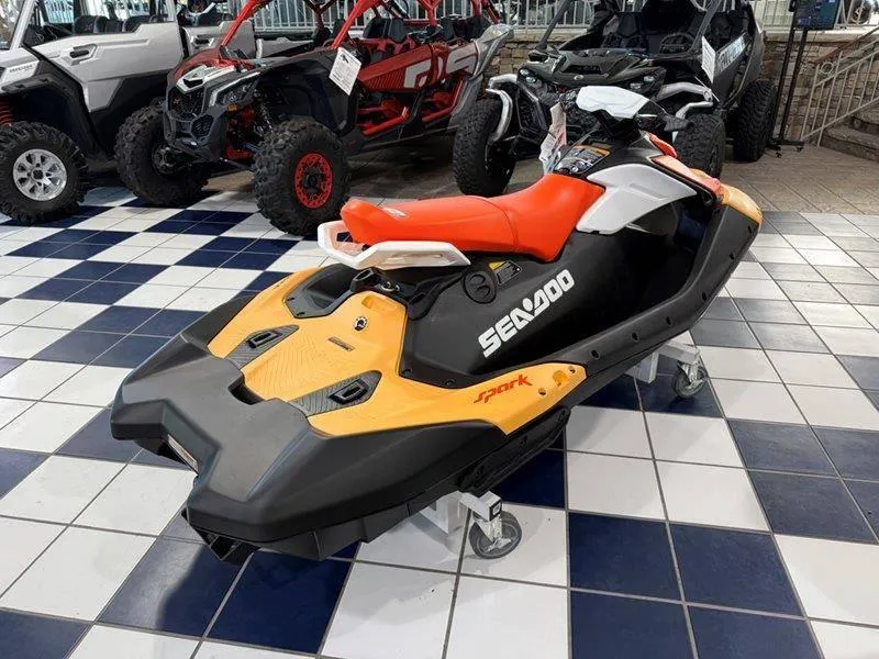 Slide: The Image of 2024 Sea-Doo Spark for 3 Rotax 900 ACE-90 iBR on display in showroom. - 15