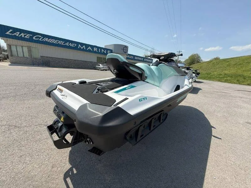 Slide: The Image of 2024 Sea-Doo GTI 130 jet ski parked at Lake Cumberland Marine dealership. - 37