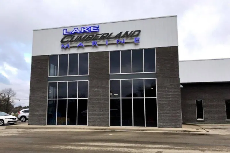 Slide: The Image of Lake Cumberland Marine dealership exterior, showcasing 2024 Sea-Doo GTI 130 models. - 43