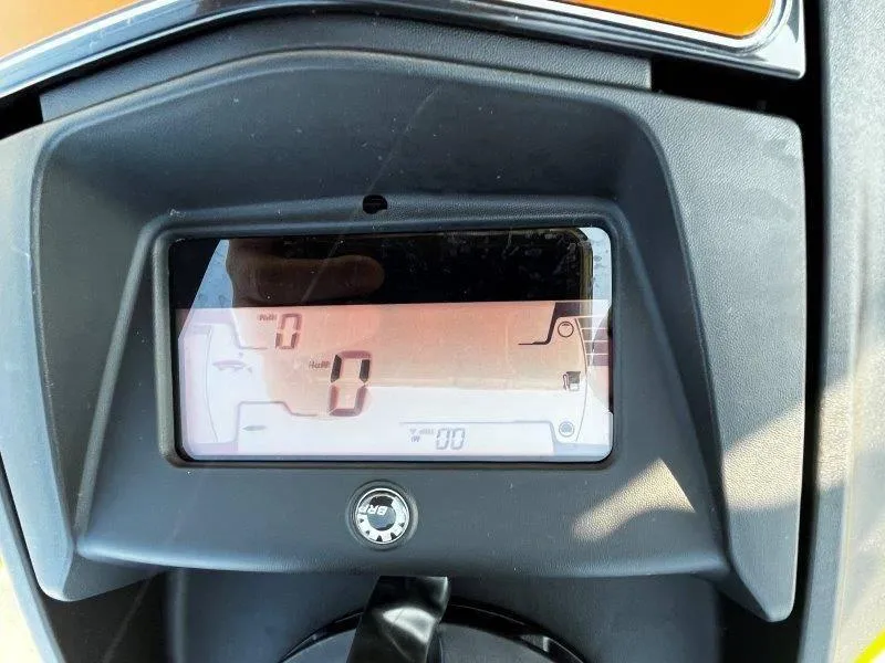 Slide: The Image of Close-up of 2024 Sea-Doo Spark Trixx dashboard display showing speedometer and controls. - 22