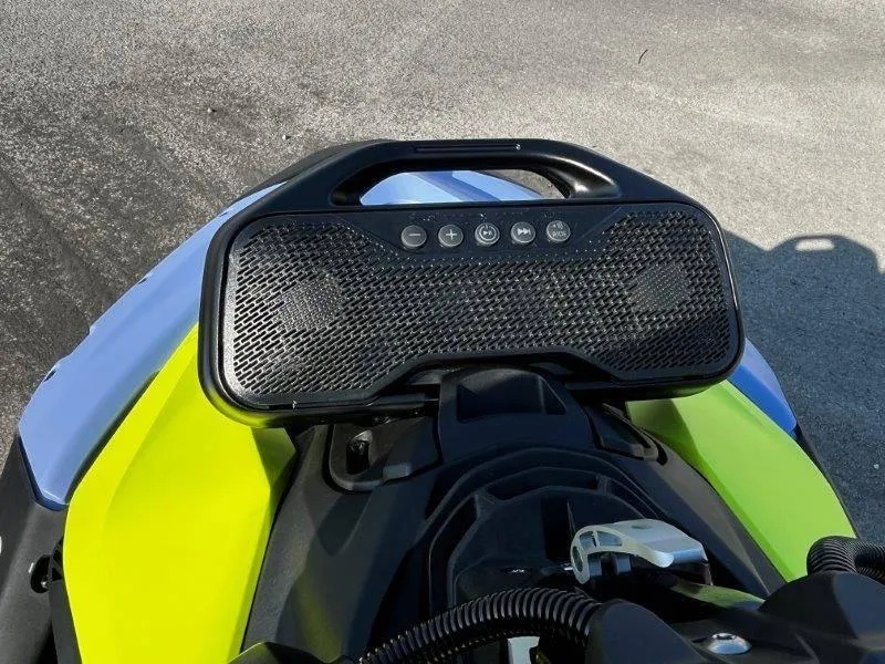 Slide: The Image of 2024 Sea-Doo Spark Trixx with audio system, featuring vibrant colors and sleek design. - 23