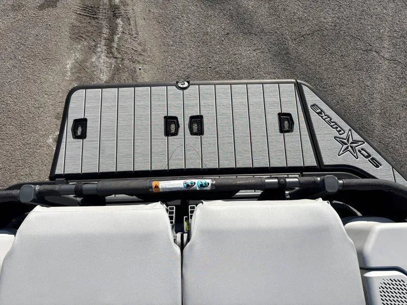 Slide: The Image of 2023 Sea-Doo SWITCH SPORT 21' 230HP deck view with seating and storage compartments. - 28