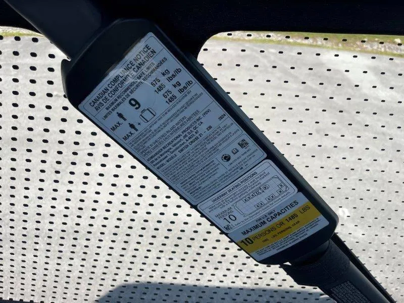 Slide: The Image of 2024 Sea-Doo Switch Cruise 21' 230HP capacity label, showing weight and passenger limits. - 25