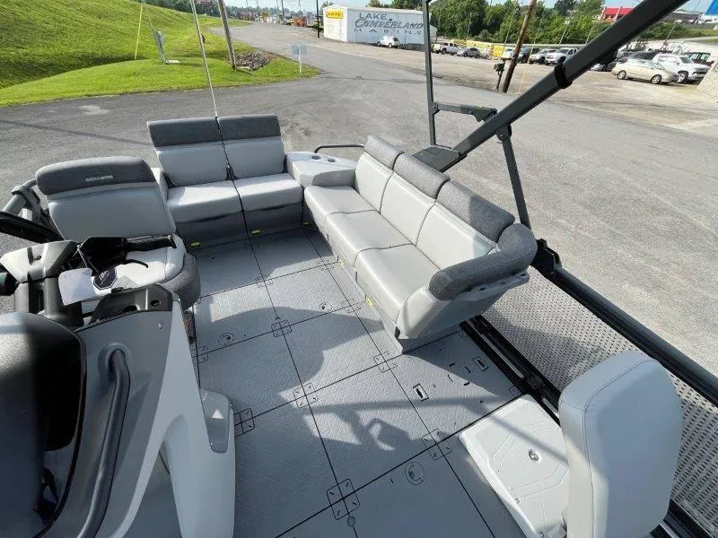 Slide: The Image of 2024 Sea-Doo SWITCH SPORT 18' 230HP interior with spacious seating and modern design. - 27