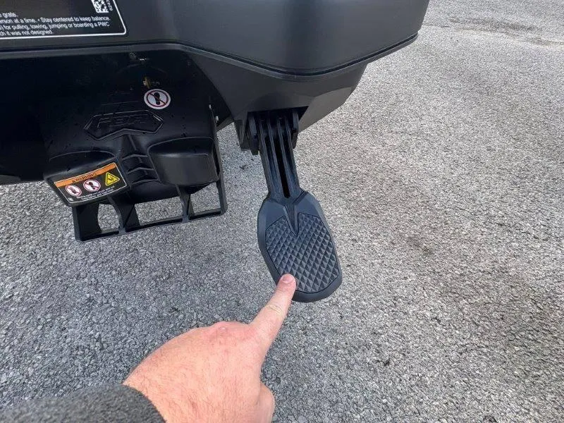 Slide: The Image of Close-up of 2024 Sea-Doo Spark footrest with textured grip. - 23