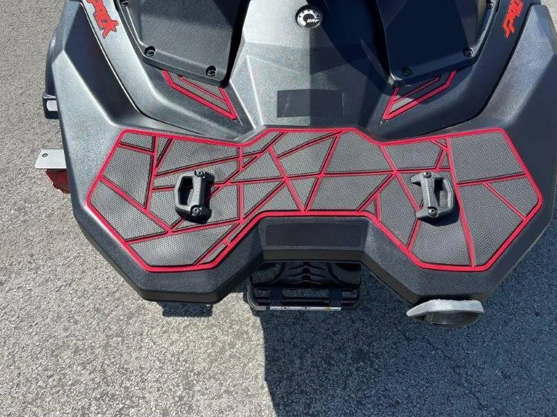 Slide: The Image of 2022 Sea-Doo Spark Trixx 3 Up Sound, rear deck with red accents. - 14