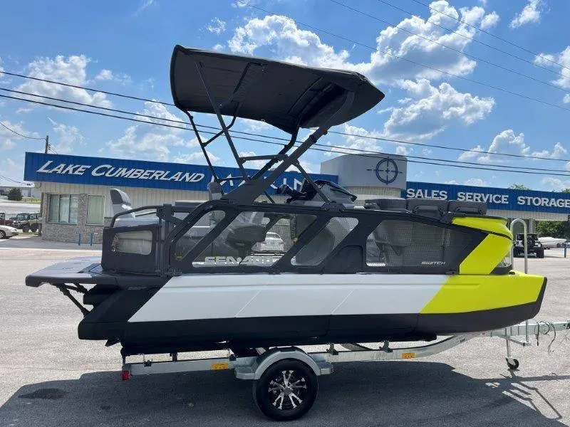 Slide: The Image of 2024 Sea-Doo Switch Cruise 18' 230hp boat at Lake Cumberland dealership. - 10