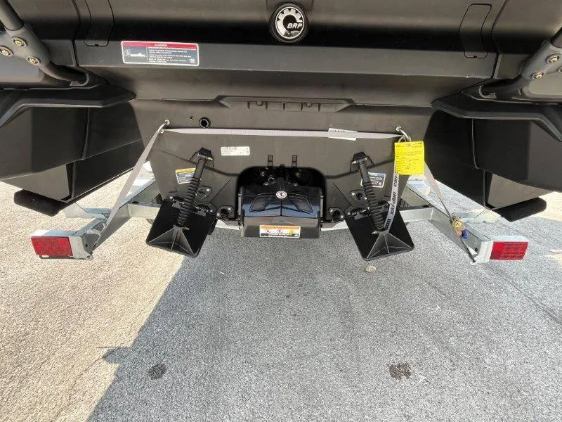 Slide: The Image of 2024 Sea-Doo Switch Cruise 18' 230hp rear view, showcasing trailer and components. - 48