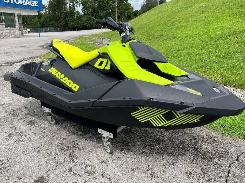 Slide: The Image of 2023 Sea-Doo SPARK TRIXX 2up jet ski in vibrant yellow and black. - 21