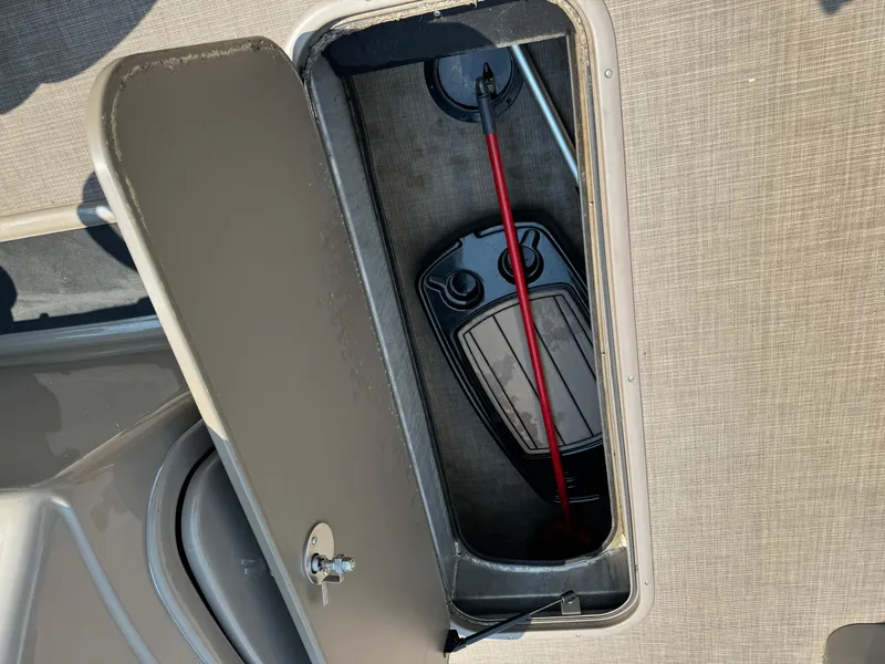 Slide: The Image of Storage compartment on 2020 Sun Tracker Party Barge 22 Tri Toon RF XP3 boat. - 21