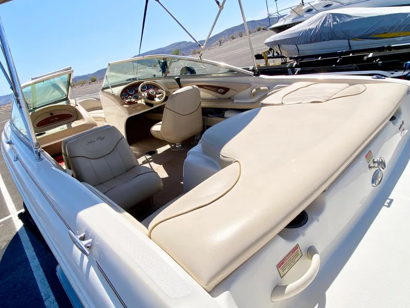 Slide: The Image of Interior view of a 2001 Sea Ray 185 Bow Rider boat. - 15