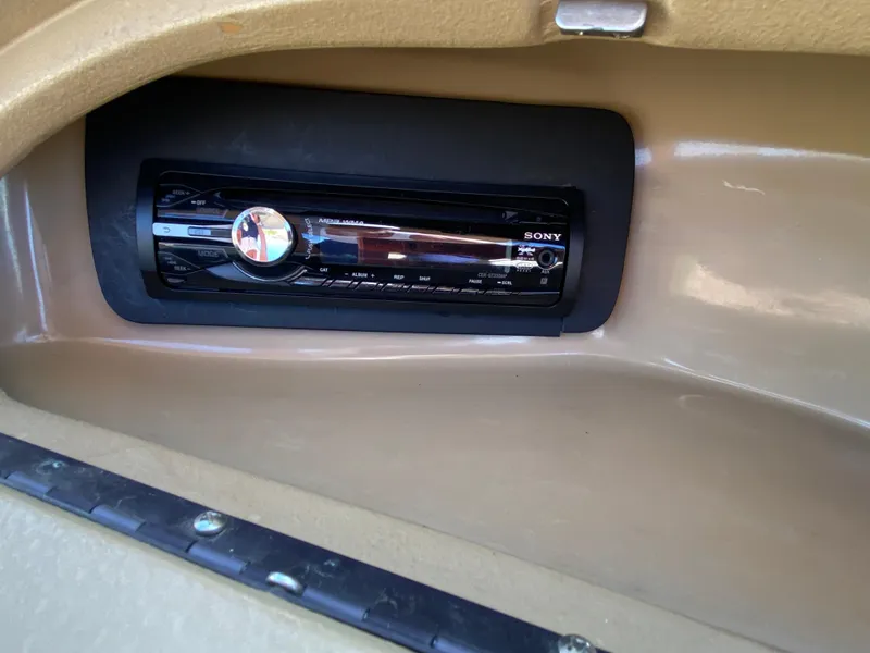 Slide: The Image of Sony car stereo in a 2001 Sea Ray 185 Bow Rider. - 19