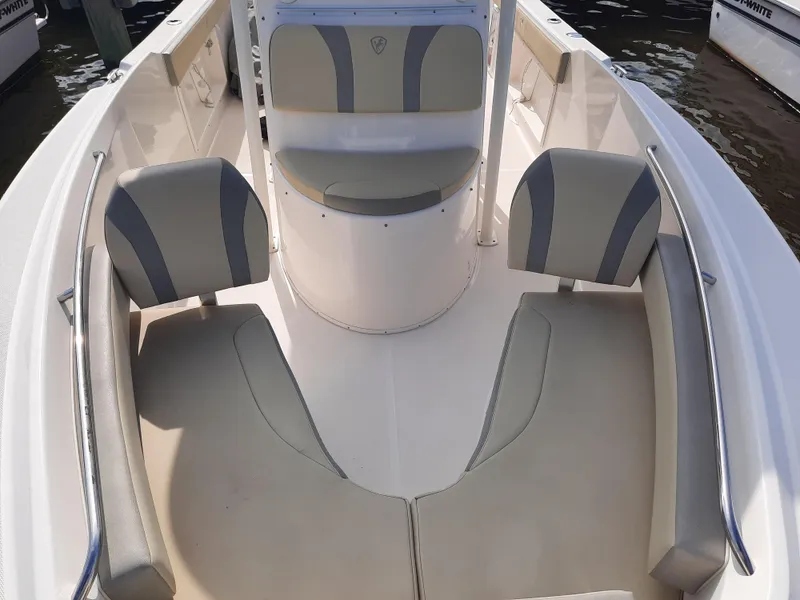 Slide: The Image of 2020 Century 2301 Center Console boat interior with cushioned seating. - 21