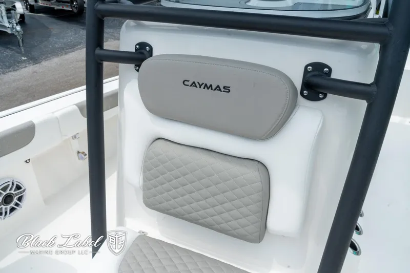 Slide: The Image of 2025 Caymas 281 HB boat seat with quilted design and logo. - 10