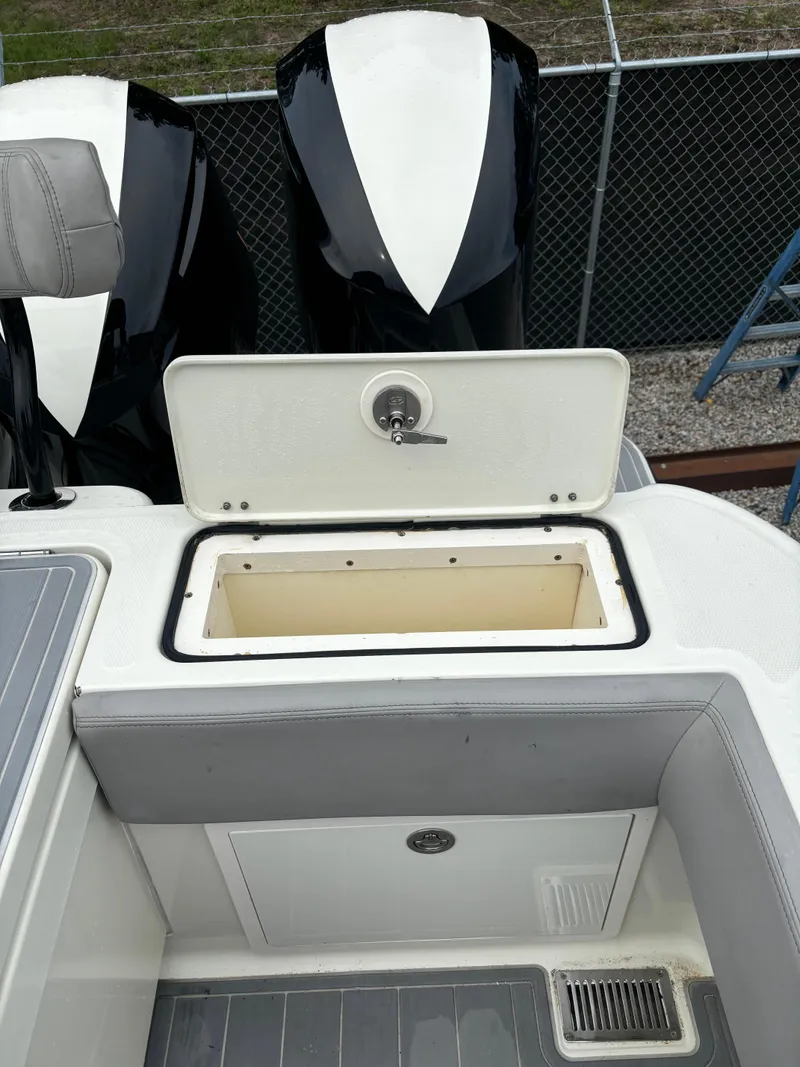 Slide: The Image of Front view of a 2017 HCB Speciale boat with a shiny black hull. - 11