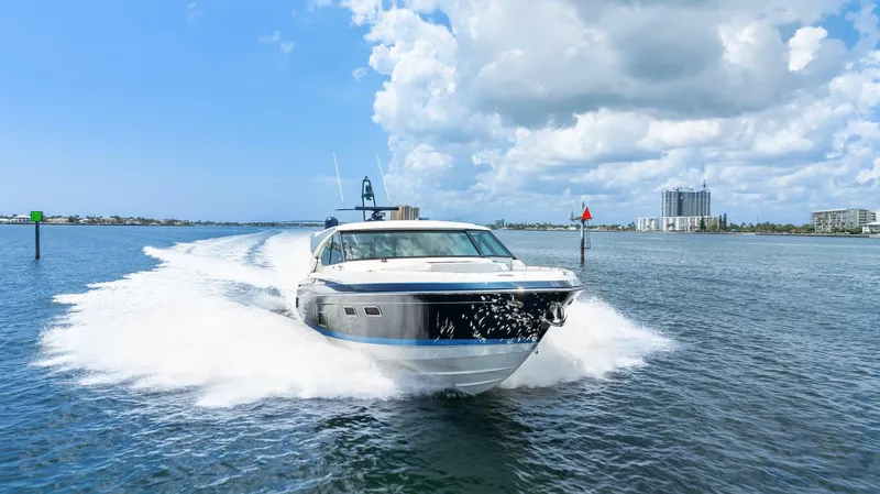 Slide: The Image of 2022 Formula 500 Super Sport Crossover speeding on open water under a clear sky. - 15