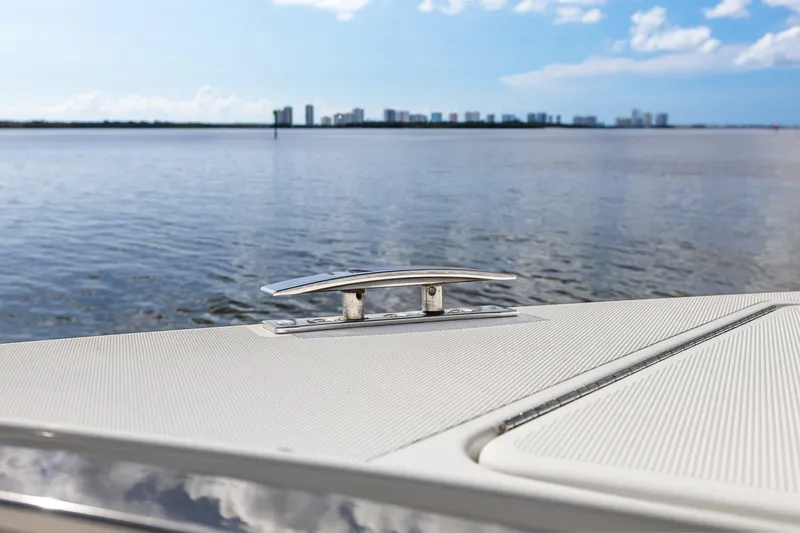 Slide: The Image of 2022 Formula 500 Super Sport Crossover boat detail with ocean view and distant skyline. - 33