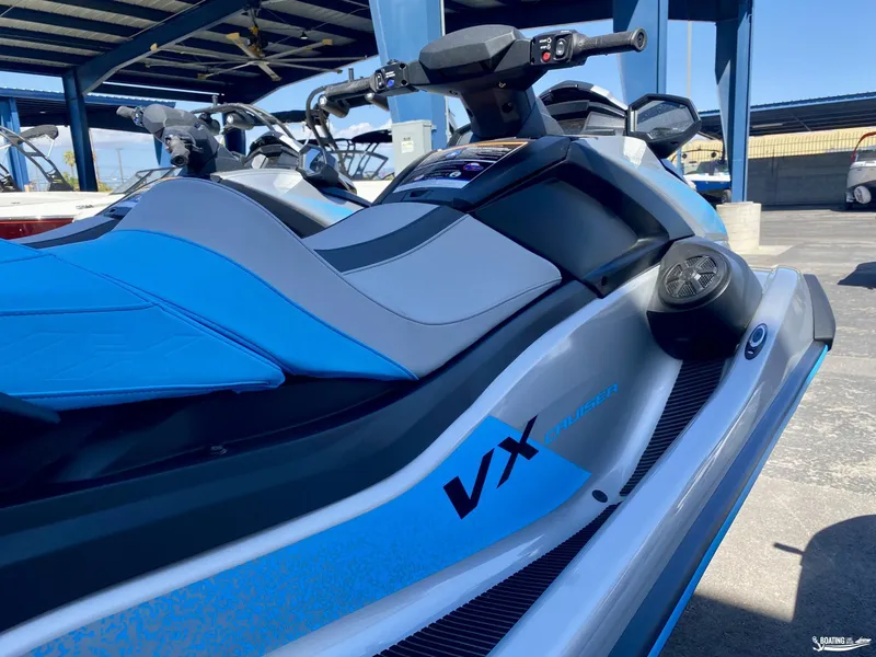 Slide: The Image of 2024 Yamaha WaveRunner VX Cruiser with Audio, featuring sleek blue and gray design. - 3