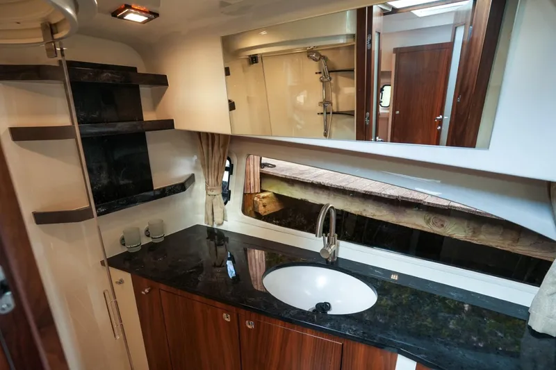 Slide: The Image of Luxurious bathroom interior of 2025 Marex 330 Scandinavia yacht with sleek design and modern fixtures. - 34