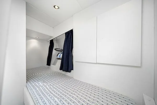 Slide: The Image of Cozy cabin interior of 2001 Mangusta 72 Open yacht with modern design. - 39