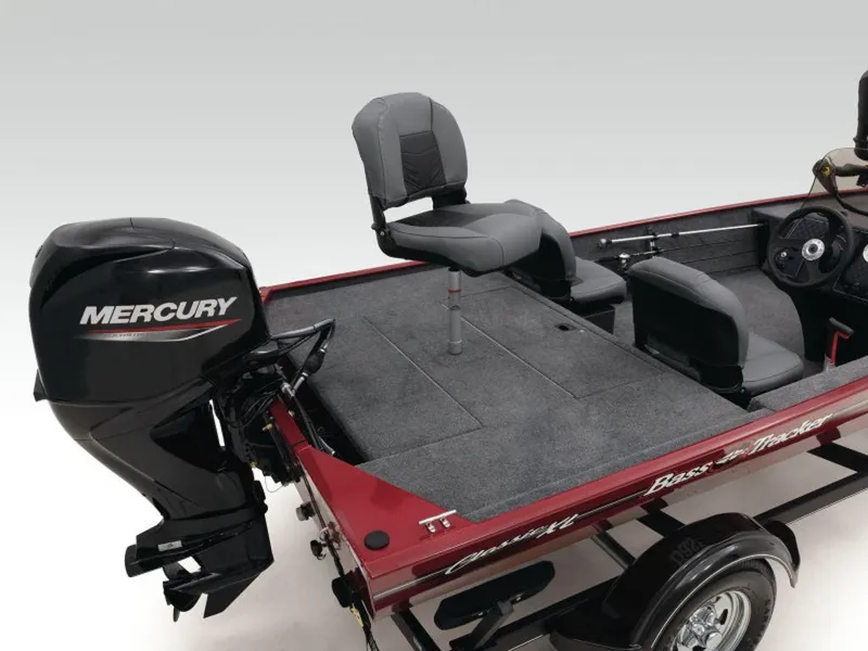 Slide: The Image of 2024 Tracker BASS TRACKER® Classic XL boat with Mercury engine, featuring spacious seating and deck. - 3