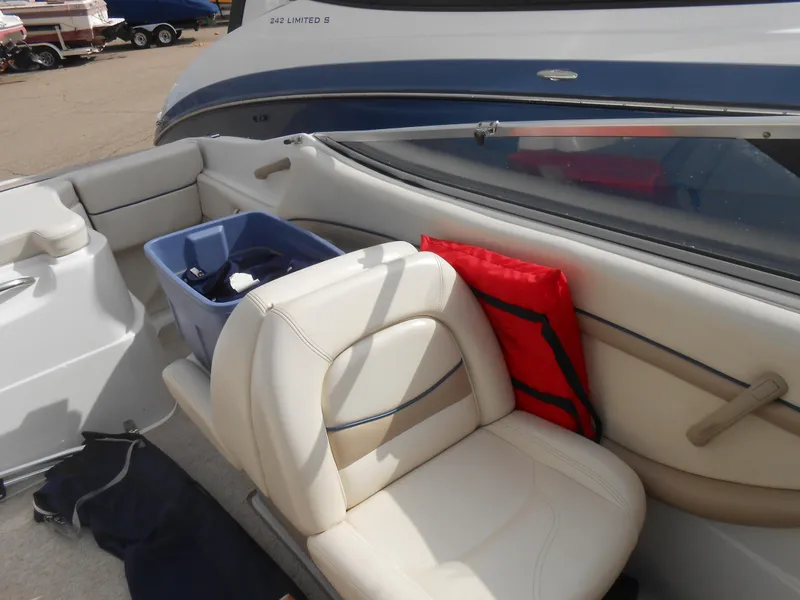 Slide: The Image of Interior of 2000 Chris-Craft 200 Bowrider SS with seating and storage. - 10