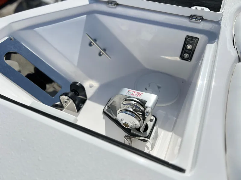 Slide: The Image of 2025 Sea Fox 288 Commander anchor compartment with stainless steel fittings. - 31