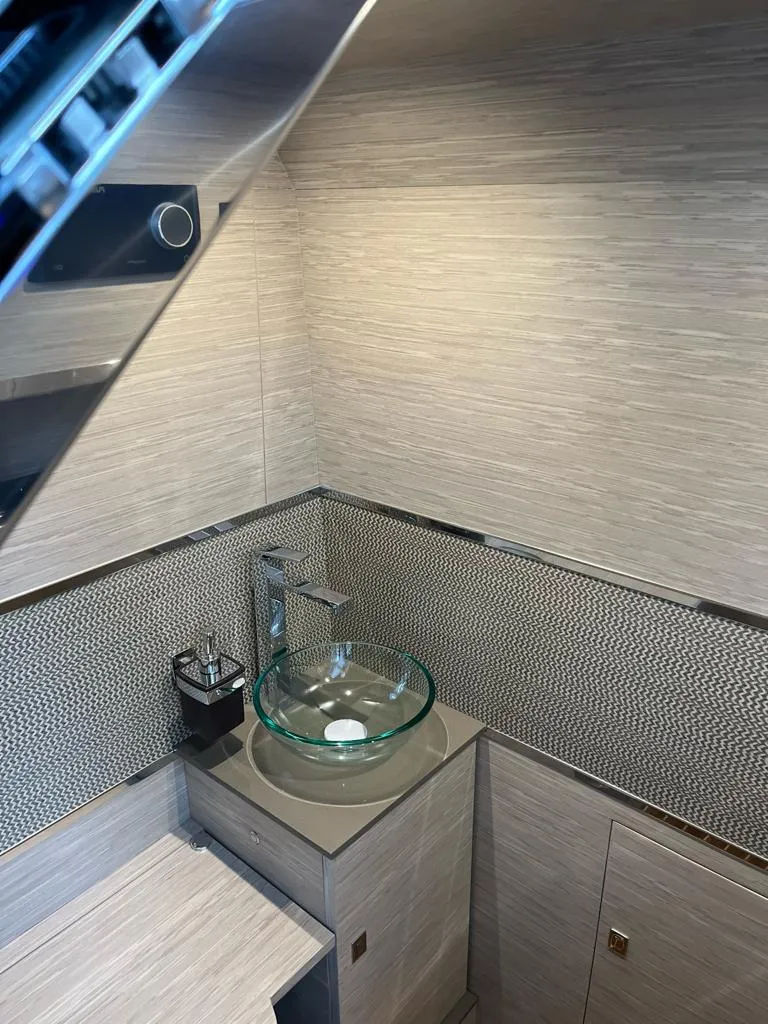 Slide: The Image of Modern bathroom interior in 2024 G-Tender DIECI yacht with glass sink and sleek design. - 24