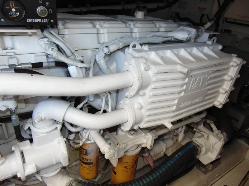 Slide: The Image of Caterpillar marine engine in a 2000 Tiara Yachts 5000 Express. - 31