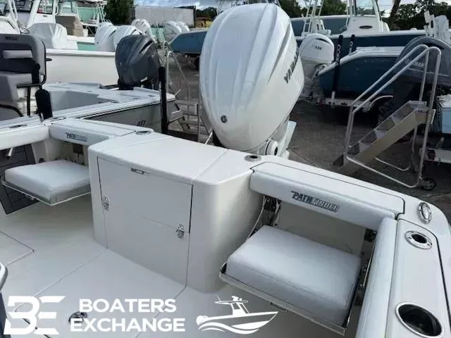 Slide: The Image of Pathfinder 2400 Open 2025 with Yamaha engine at boat show. - 5