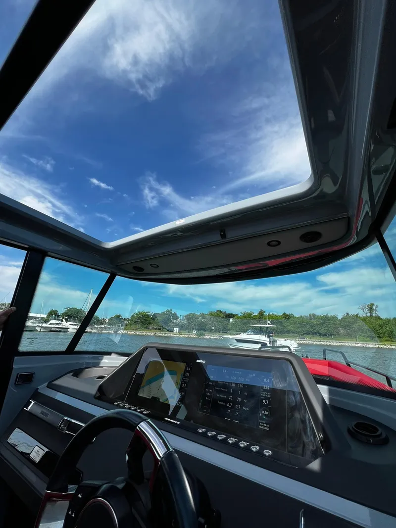 Slide: The Image of Interior view of 2022 BRABUS Shadow 500 Cabin with panoramic sunroof and advanced navigation system. - 23