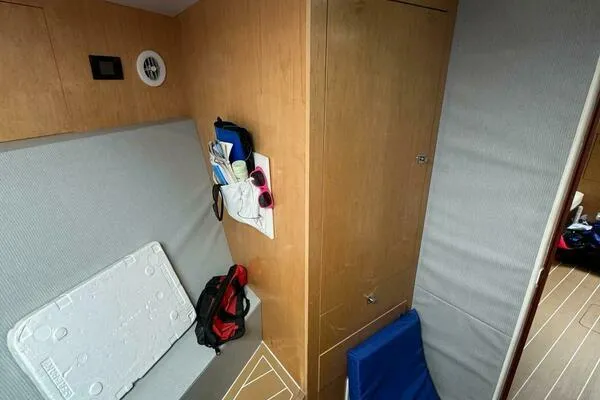 Slide: The Image of Interior of 2002 Luhrs 38 Open boat with seating and storage. - 20