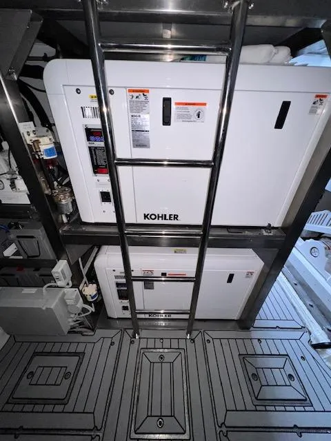 Slide: The Image of Engine room of 2016 Prestige 750 yacht with Kohler generators. - 39