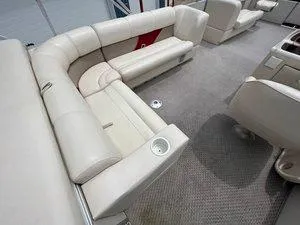 Slide: The Image of Luxurious 2006 Crest Super Sport boat interior with plush seating and modern design. - 18