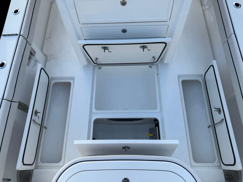 Slide: The Image of 2025 Valhalla Boatworks V-33 storage compartments and deck layout. - 19