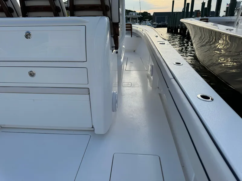 Slide: The Image of 2025 Valhalla Boatworks V-33 deck view, showcasing sleek design and spacious layout. - 25