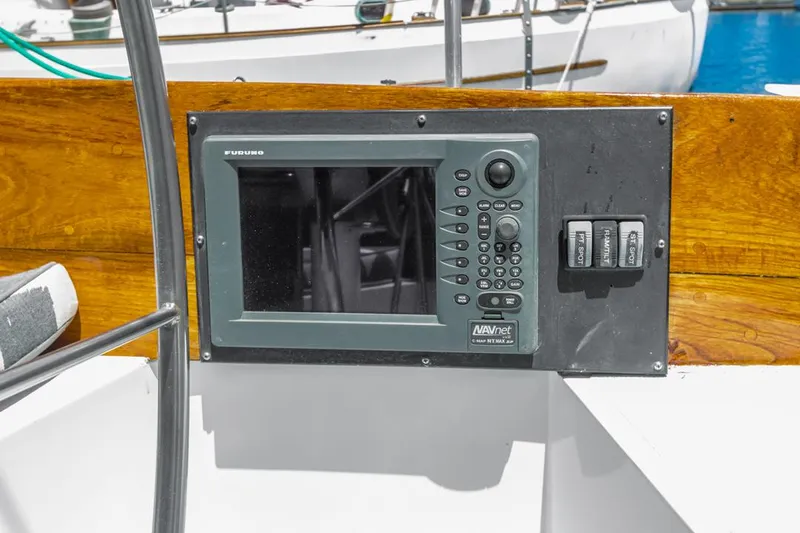 Slide: The Image of Navigation equipment on a 1972 Columbia 43 Custom sailboat dashboard. - 10
