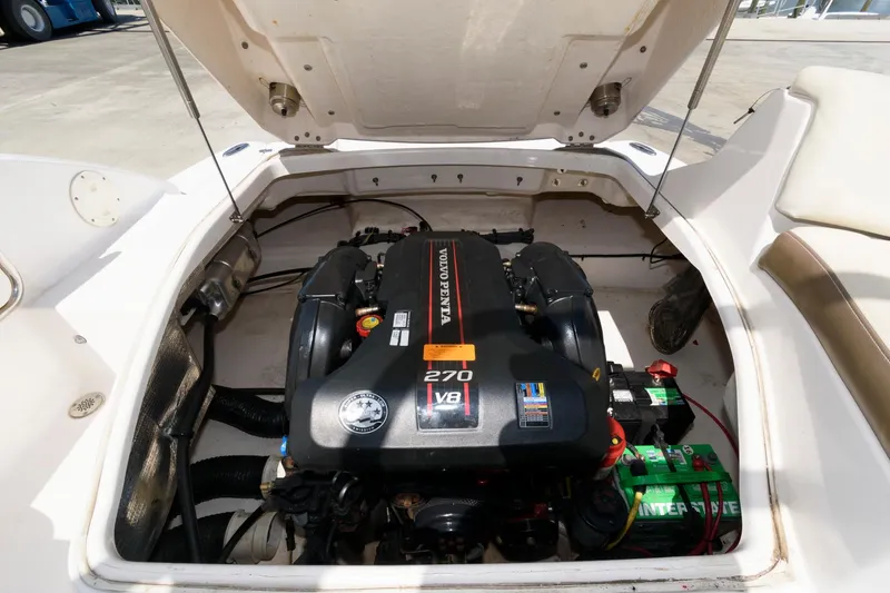 Slide: The Image of Engine compartment of 2013 Chaparral 224 Sunesta boat with V8 engine. - 10