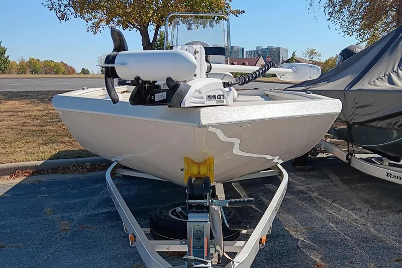 Slide: The Image of 2024 Ranger RB190 boat with Minn Kota trolling motor on trailer. - 3