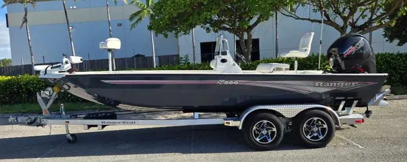 The Image of 2024 Ranger RB200 boat on trailer, parked outdoors. - 0