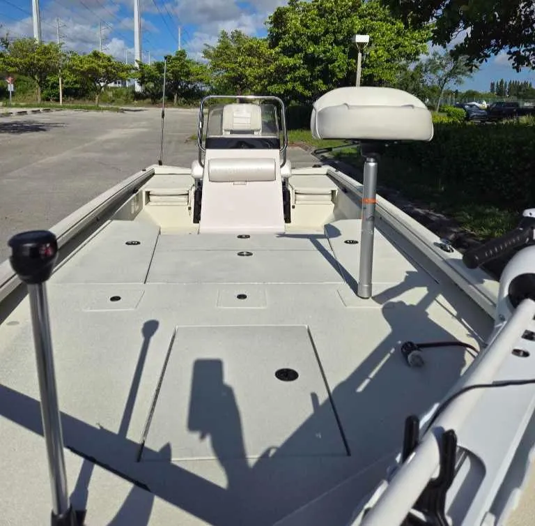 Slide: The Image of 2024 Ranger RB200 boat interior with seating and fishing equipment. - 3