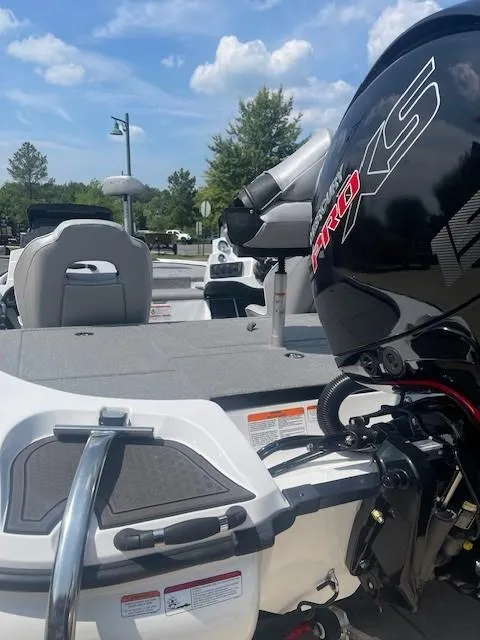 Slide: The Image of 2024 Nitro Z18 Pro boat with powerful engine, sleek design, and spacious seating. - 2