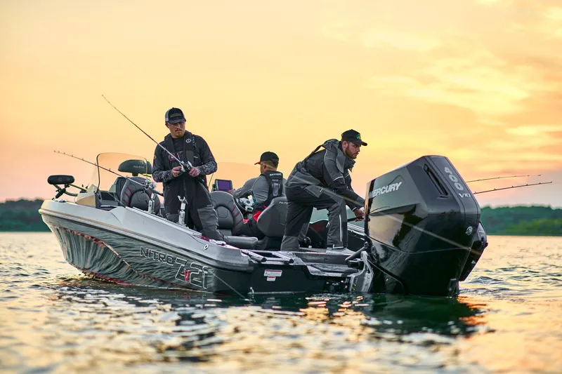 Slide: The Image of 2024 Nitro ZV21 Pro boat interior with sleek seating and storage compartment. - 87