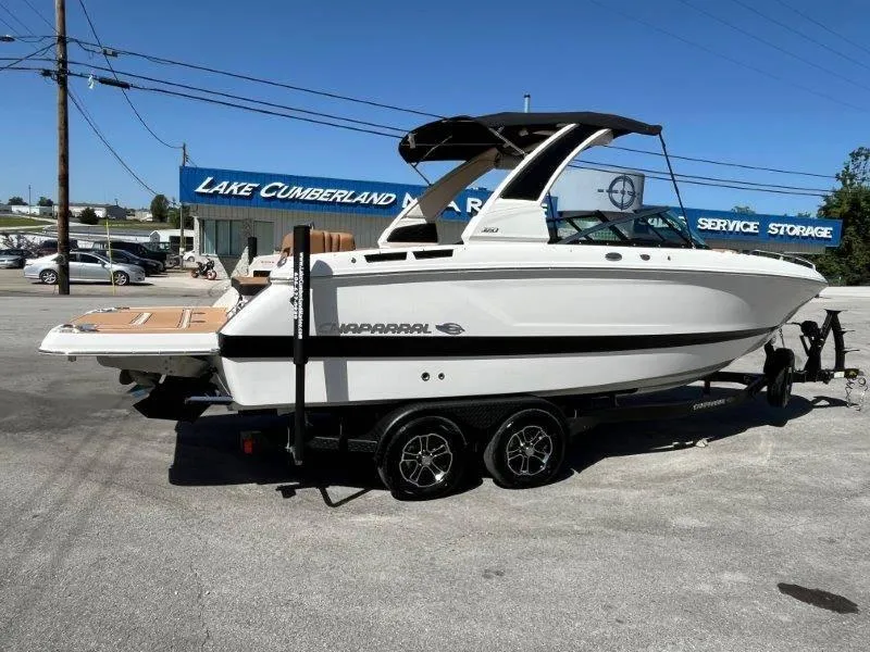 Slide: The Image of 2024 Chaparral 267 SSX boat on trailer at Lake Cumberland Marine. - 10