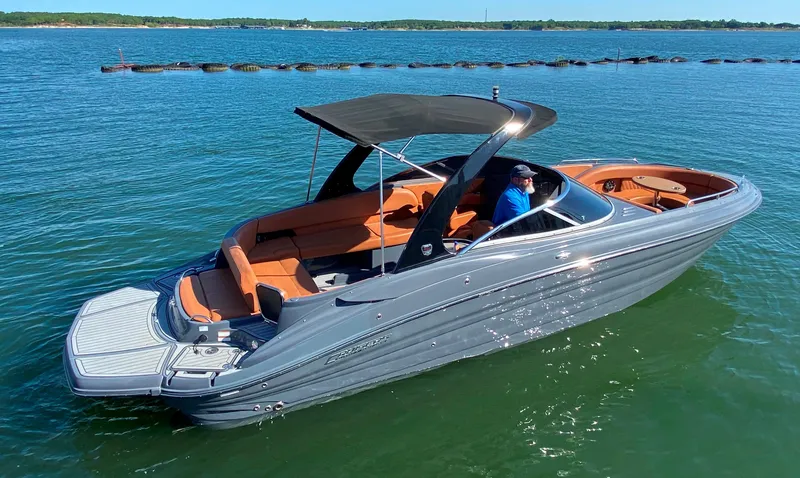 Slide: The Image of 2017 Cruisers Sport Series 298 SS South Beach Edition boat on water. - 4