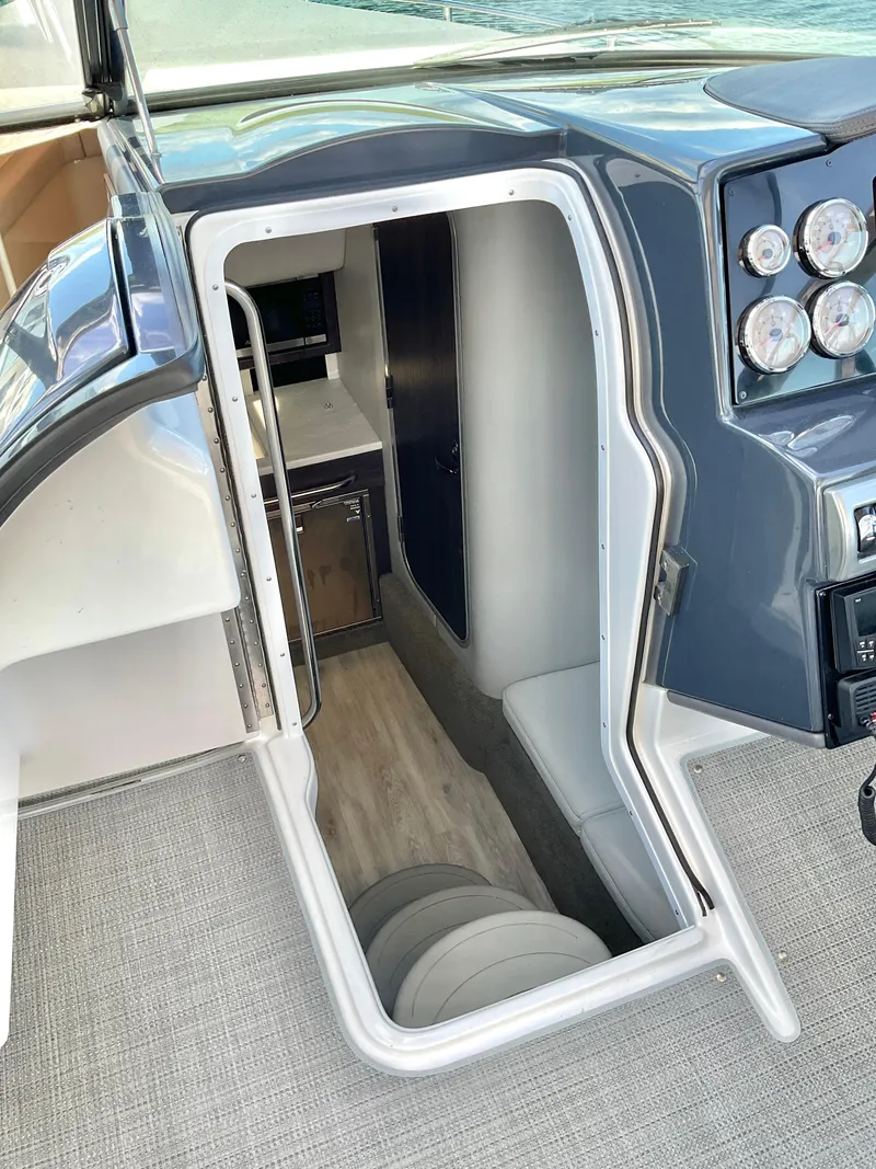 Slide: The Image of Interior cabin view of 2022 Formula 350 Crossover Bowrider I/O boat. - 14