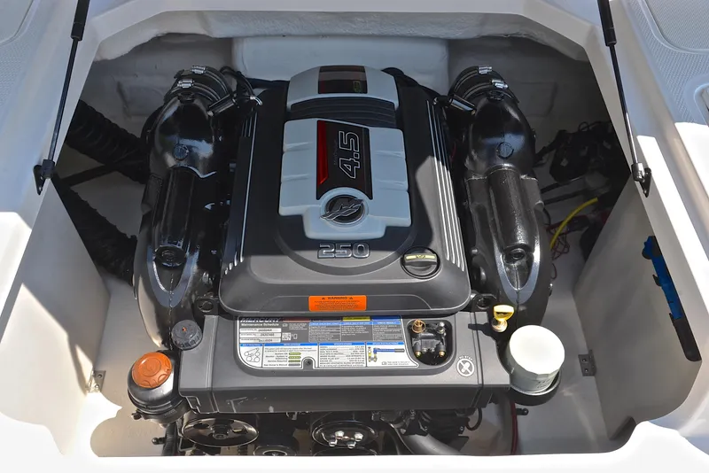 Slide: The Image of 2019 Chaparral 23 H20 boat engine, showcasing a powerful 4.5L 250 horsepower motor. - 26